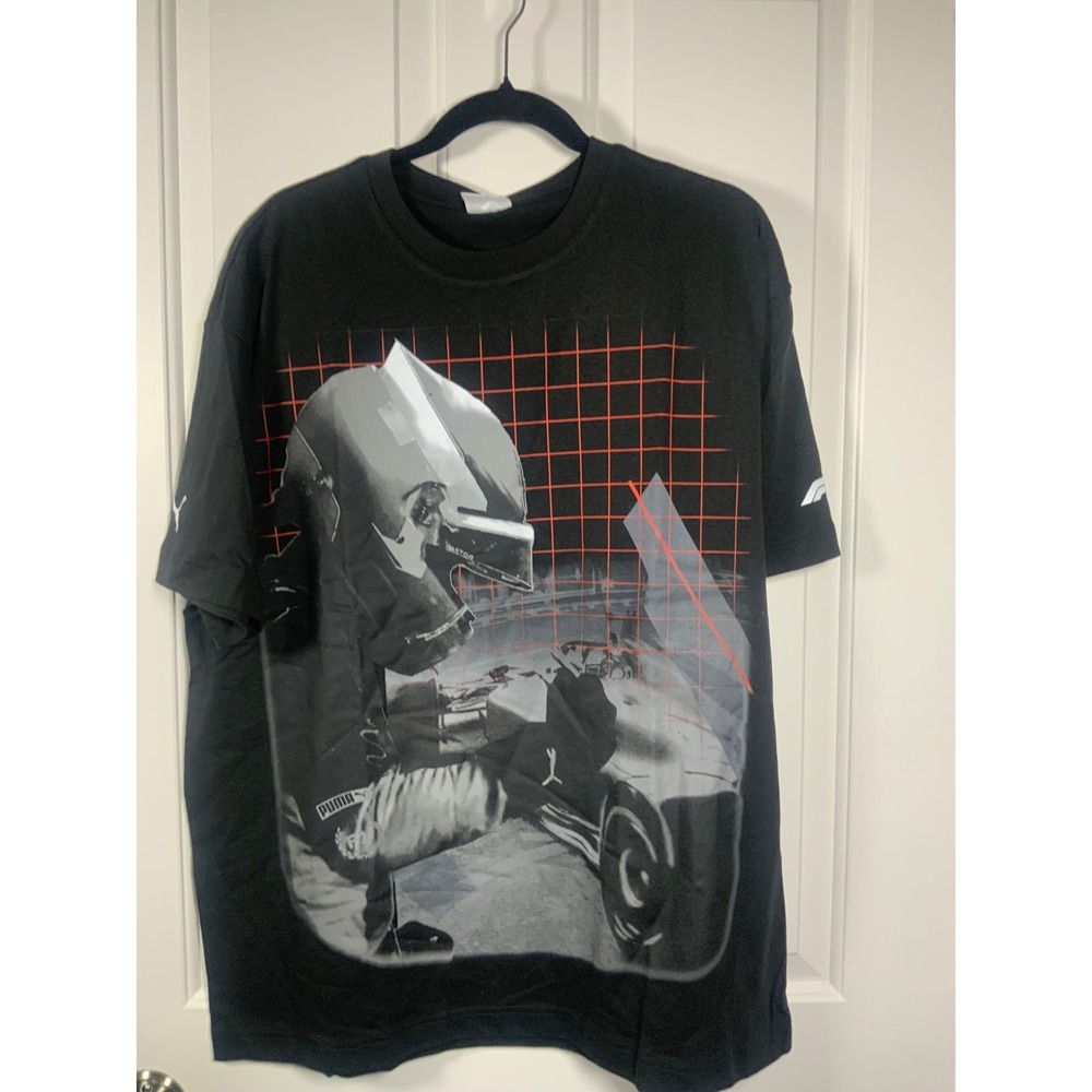 Puma F1 Driver Graphic Tee Mens Large Black Formula 1 Motorsport T-Shirt